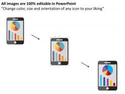 Mobile with bar graph and pie graph flat powerpoint design