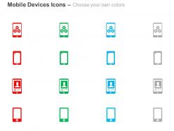 Mobile with gears touch screen tele communication ppt icons graphics