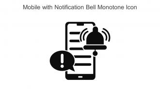 Mobile With Notification Bell Monotone Icon In Powerpoint Pptx Png And Editable Eps Format
