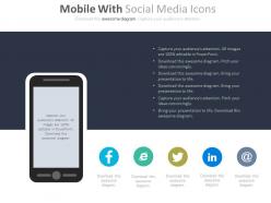 Mobile with social media icons powerpoint slides