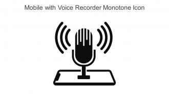 Mobile With Voice Recorder Monotone Icon In Powerpoint Pptx Png And Editable Eps Format