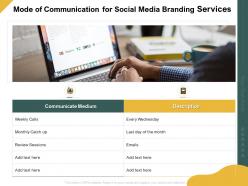 Mode Of Communication For Social Media Branding Services Ppt Professional