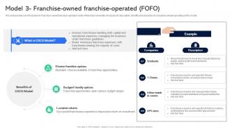 Model 3 Franchise Owned Franchise Operated Guide For Establishing Franchise Business