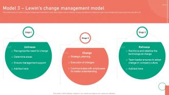 Model 3 Lewins Change Management Model Change Management Approaches