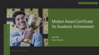 Modern Award Certificate For Academic Achievement PPT Sample AT