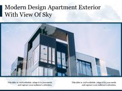 Modern design apartment exterior with view of sky