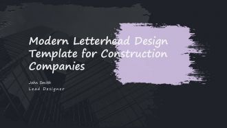 Modern Letterhead Design Template For Construction Companies PPT H