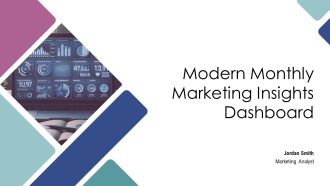 Modern Monthly Marketing Insights Dashboard PPT Mockup AT