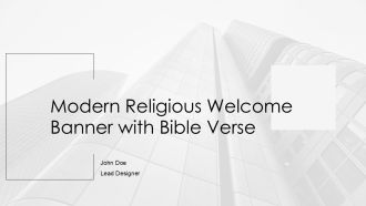 Modern Religious Welcome Banner With Bible Verse PPT Designs AT