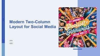 Modern Two Column Layout For Social Media PPT Guidelines AT