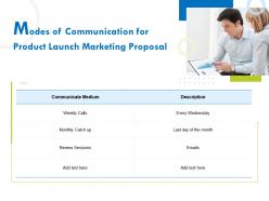 Modes Of Communication For Product Launch Marketing Proposal Ppt Inspiration