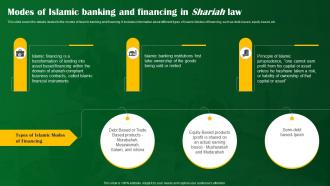 Modes Of Islamic Banking And Financing In Shariah Law Shariah Compliant Banking Fin SS V