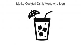 Mojito Cocktail Drink Monotone Icon In Powerpoint Pptx Png And Editable Eps Format