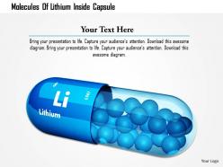 Molecules of lithium inside capsule image graphics for powerpoint
