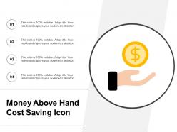 Money above hand cost saving icon