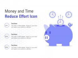 Money and time reduce effort icon