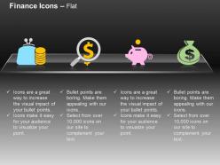 Money bag dollar piggy pouch money saving ppt icons graphics