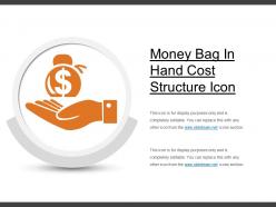 Money bag in hand cost structure icon