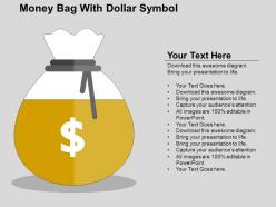 Money bag with dollar symbol flat powerpoint design