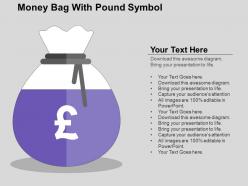 Money bag with pound symbol flat powerpoint design
