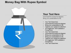 Money bag with rupee symbol flat powerpoint design