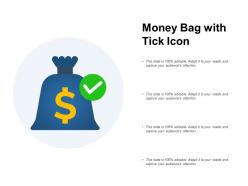 Money bag with tick icon