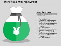 Money bag with yen symbol flat powerpoint design
