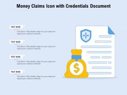 Money claims icon with credentials document