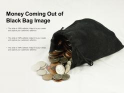 Money coming out of black bag image