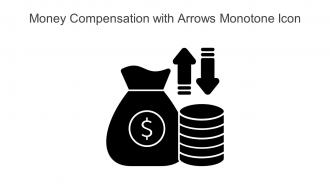 Money Compensation With Arrows Monotone Icon In Powerpoint Pptx Png And Editable Eps Format