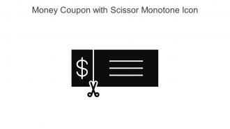 Money Coupon With Scissor Monotone Icon In Powerpoint Pptx Png And Editable Eps Format