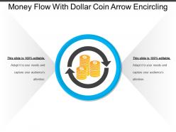 Money flow with dollar coin arrow encircling