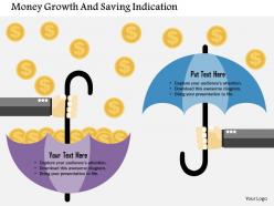 Money growth and saving indication flat powerpoint design