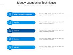 Money laundering techniques ppt powerpoint presentation infographics show cpb