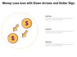 Money loss icon with down arrows and dollar sign