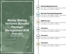 Money making ventures benefits package management b2b process cpb