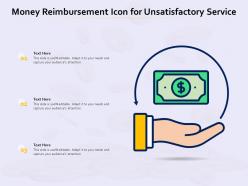 Money reimbursement icon for unsatisfactory service
