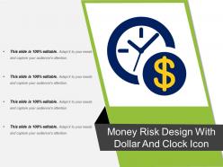 Money risk design with dollar and clock icon