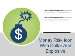 Money risk icon with dollar and explosive