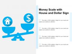 Money scale with house and dollar sign