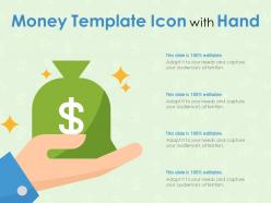 Money template icon with hand