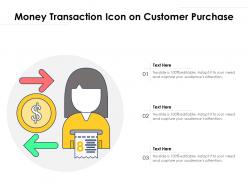 Money transaction icon on customer purchase