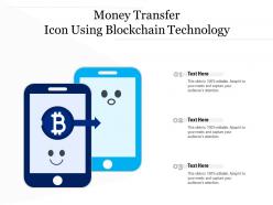 Money transfer icon using blockchain technology