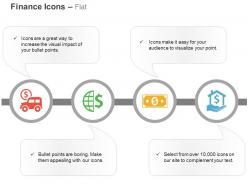 Money van global finances dollar banking solutions ppt icons graphics