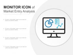 Monitor icon of market entry analysis