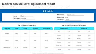 Monitor Service Level Agreement Report