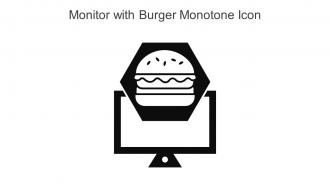 Monitor With Burger Monotone Icon In Powerpoint Pptx Png And Editable Eps Format