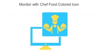 Monitor With Chef Food Colored Icon In Powerpoint Pptx Png And Editable Eps Format