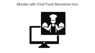 Monitor With Chef Food Monotone Icon In Powerpoint Pptx Png And Editable Eps Format