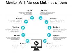 Monitor With Various Multimedia Icons